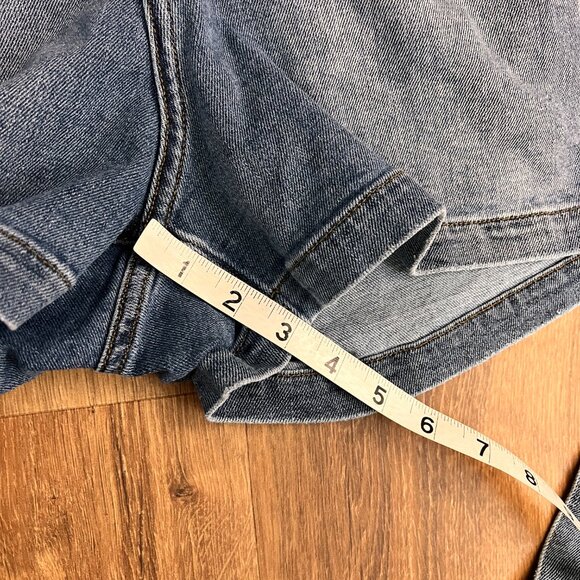 Frame Pleated Coverall Short Romper Button Front Playsuit Stretch Denim Maxson M - Picture 7 of 12